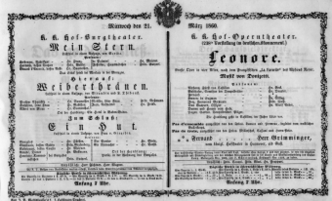 Theaterzettel (Oper und Burgtheater in Wien) 18600321 Seite: 1