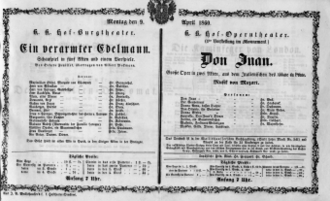 Theaterzettel (Oper und Burgtheater in Wien) 18600409 Seite: 2