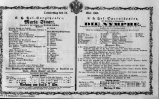 Theaterzettel (Oper und Burgtheater in Wien) 18600517 Seite: 1