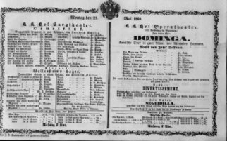 Theaterzettel (Oper und Burgtheater in Wien) 18600521 Seite: 1