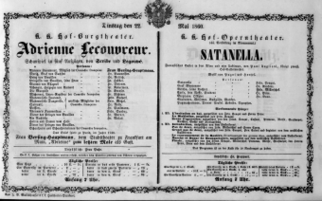 Theaterzettel (Oper und Burgtheater in Wien) 18600522 Seite: 1