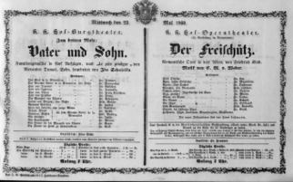 Theaterzettel (Oper und Burgtheater in Wien) 18600523 Seite: 1