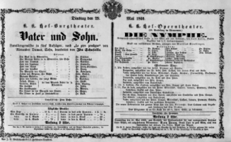 Theaterzettel (Oper und Burgtheater in Wien) 18600529 Seite: 1
