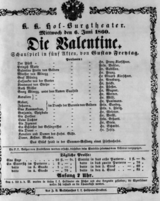 Theaterzettel (Oper und Burgtheater in Wien) 18600606 Seite: 1