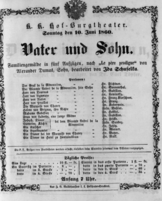 Theaterzettel (Oper und Burgtheater in Wien) 18600610 Seite: 1