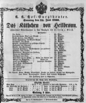 Theaterzettel (Oper und Burgtheater in Wien) 18600624 Seite: 1
