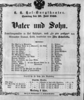 Theaterzettel (Oper und Burgtheater in Wien) 18600630 Seite: 1