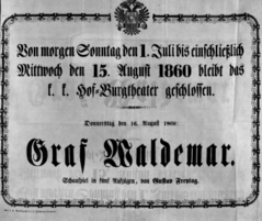 Theaterzettel (Oper und Burgtheater in Wien) 18600701 Seite: 1