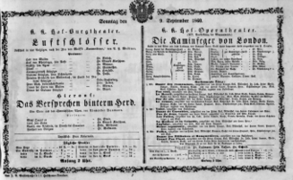 Theaterzettel (Oper und Burgtheater in Wien) 18600909 Seite: 2