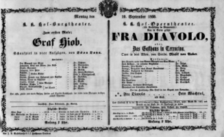 Theaterzettel (Oper und Burgtheater in Wien) 18600910 Seite: 1