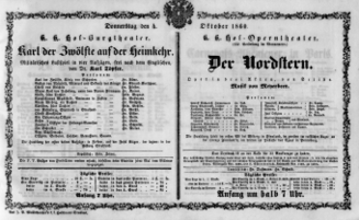 Theaterzettel (Oper und Burgtheater in Wien) 18601004 Seite: 1