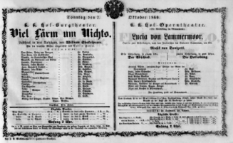 Theaterzettel (Oper und Burgtheater in Wien) 18601007 Seite: 1
