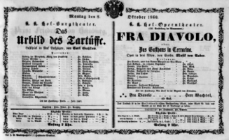 Theaterzettel (Oper und Burgtheater in Wien) 18601008 Seite: 1