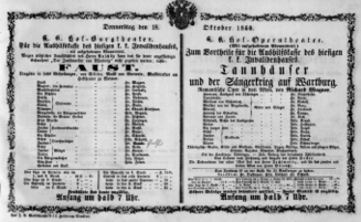 Theaterzettel (Oper und Burgtheater in Wien) 18601018 Seite: 1