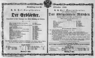 Theaterzettel (Oper und Burgtheater in Wien) 18601020 Seite: 1