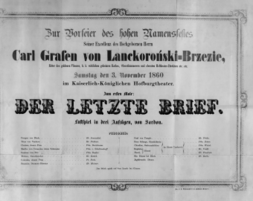 Theaterzettel (Oper und Burgtheater in Wien) 18601103 Seite: 1
