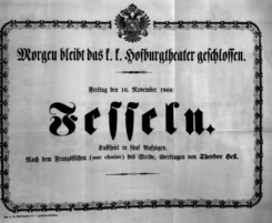 Theaterzettel (Oper und Burgtheater in Wien) 18601116 Seite: 1