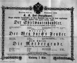 Theaterzettel (Oper und Burgtheater in Wien) 18601116 Seite: 2