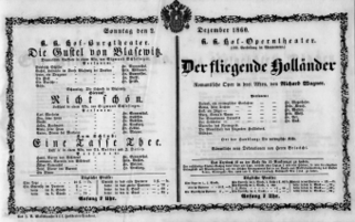Theaterzettel (Oper und Burgtheater in Wien) 18601202 Seite: 1