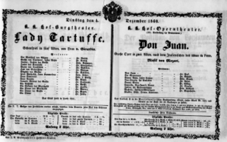 Theaterzettel (Oper und Burgtheater in Wien) 18601204 Seite: 1