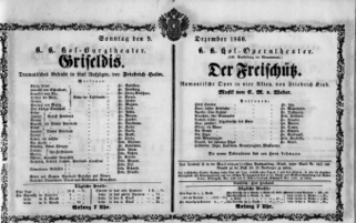 Theaterzettel (Oper und Burgtheater in Wien) 18601209 Seite: 1