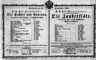 Theaterzettel (Oper und Burgtheater in Wien) 18601216 Seite: 1