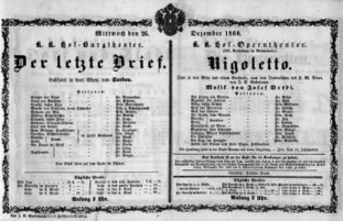 Theaterzettel (Oper und Burgtheater in Wien) 18601226 Seite: 2