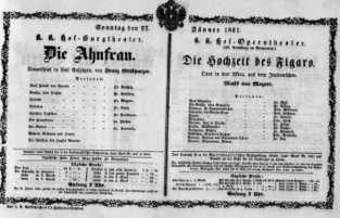 Theaterzettel (Oper und Burgtheater in Wien) 18610127 Seite: 1