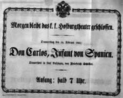 Theaterzettel (Oper und Burgtheater in Wien) 18610214 Seite: 1