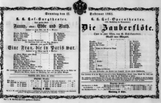 Theaterzettel (Oper und Burgtheater in Wien) 18610217 Seite: 1