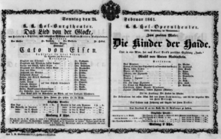 Theaterzettel (Oper und Burgtheater in Wien) 18610224 Seite: 1