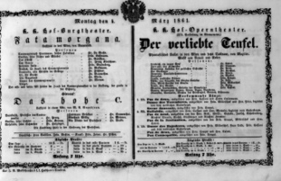 Theaterzettel (Oper und Burgtheater in Wien) 18610304 Seite: 1