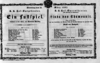 Theaterzettel (Oper und Burgtheater in Wien) 18610317 Seite: 1