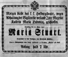 Theaterzettel (Oper und Burgtheater in Wien) 18610323 Seite: 1