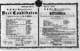 Theaterzettel (Oper und Burgtheater in Wien) 18610405 Seite: 1