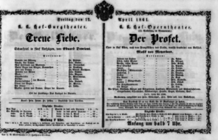 Theaterzettel (Oper und Burgtheater in Wien) 18610412 Seite: 1