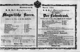 Theaterzettel (Oper und Burgtheater in Wien) 18610424 Seite: 1