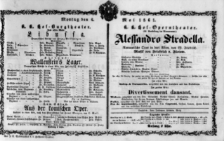 Theaterzettel (Oper und Burgtheater in Wien) 18610506 Seite: 1