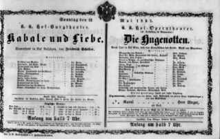 Theaterzettel (Oper und Burgtheater in Wien) 18610512 Seite: 1