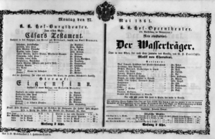 Theaterzettel (Oper und Burgtheater in Wien) 18610527 Seite: 1