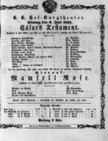 Theaterzettel (Oper und Burgtheater in Wien) 18610604 Seite: 1