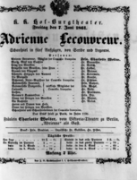 Theaterzettel (Oper und Burgtheater in Wien) 18610607 Seite: 1