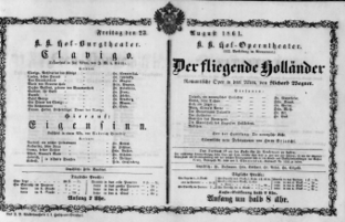 Theaterzettel (Oper und Burgtheater in Wien) 18610823 Seite: 1