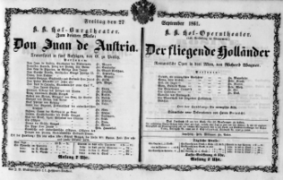 Theaterzettel (Oper und Burgtheater in Wien) 18610927 Seite: 1