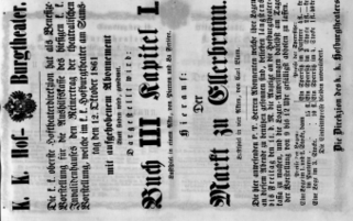 Theaterzettel (Oper und Burgtheater in Wien) 18611012 Seite: 1