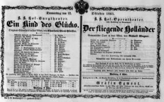 Theaterzettel (Oper und Burgtheater in Wien) 18611017 Seite: 1