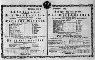 Theaterzettel (Oper und Burgtheater in Wien) 18611104 Seite: 2