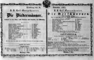 Theaterzettel (Oper und Burgtheater in Wien) 18611112 Seite: 2