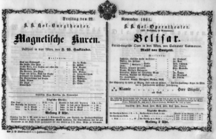 Theaterzettel (Oper und Burgtheater in Wien) 18611122 Seite: 1