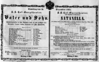 Theaterzettel (Oper und Burgtheater in Wien) 18611214 Seite: 1